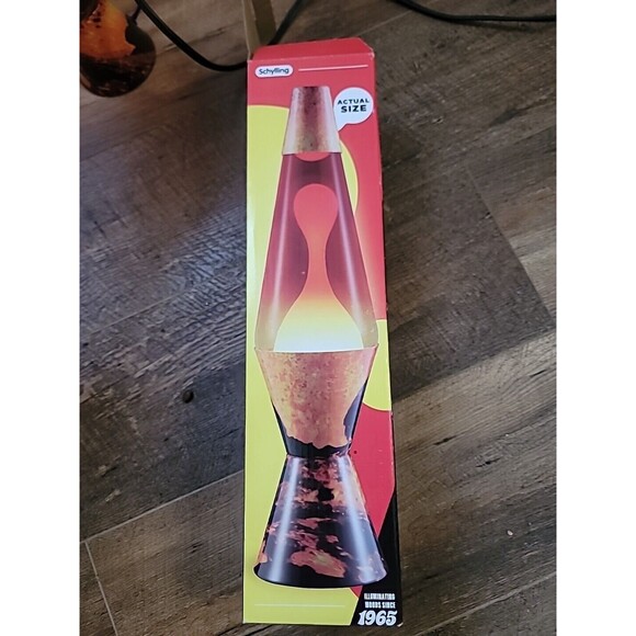 Lava Lite 2149 COLORMAX Volcano Print LAVA LAMP Light Red Orange Globe 14.5” - Picture 2 of 5